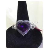 STERLING RING W/6CT AMETHYST & WHITE TOPAZ