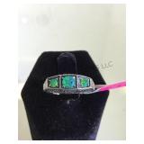 STERLING RING W/1CT AUSTRALIAN FIRE OPAL