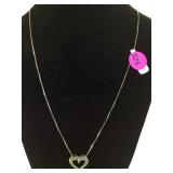 10K GOLD NECKLACE W/DIAMOND HEART PENDANT