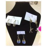 3 PAIRS OF STERLING EARRINGS