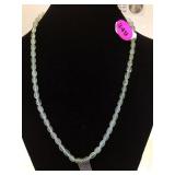 STERLING NECKLACE W/GREEN GEMSTONES