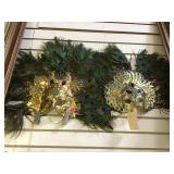 2 MASQUERADE  MASKS, PEACOCK FEATHERS & RHINESTONE