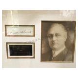 FRAMED AUTOGRAPHED PICTURE OF ROOSEVELT