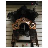 MASQUERADE HAT  W/ FEATHERS & SEQUINS