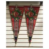 2 CLEVELAND INDIAN BANNERS, SIGNED BY PLAYERS