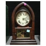 E.N. WELCH 8-DAY MANTLE CLOCK,  CHIMES  RUNNING