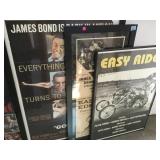 LOT OF FRAMED VINTAGE MOVIE POSTERS - EASY RIDER,