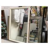PAIR OF FRAMED WALL MIRRORS  25x39 AND 42x30