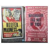 PAIR OF MARIJUANA PROPAGANDA REPRNTS ON CANVAS