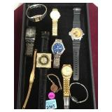 TRAY OF WATCHES CITIZEN, CROTON, MICKEY MOUSE