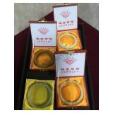 4 PIECE JADE BANGLES W/BOXES