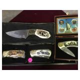 TRAY LOT OF COLLECTIBLE KNIVES IN BOXES