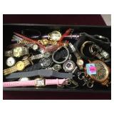 TRAY LOT OF WATCHES, PULSAR, GENEVA & MORE