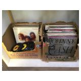 2 BOXES OF VINYL RECORDS, JOHNNY CASH, & MORE
