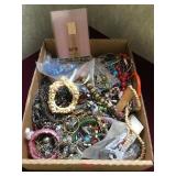 BOX OF FASHION JEWELRY & CHANEL #5