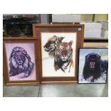 3 FRAMED WILDLIFE PICTURES, SM.MED & LARGE