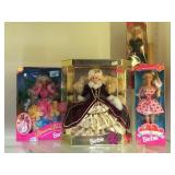 4 BARBIE DOLLS W/BOXES