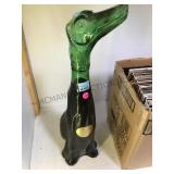 GLASS GREYHOUND DOG CHIANTI BOTTLE