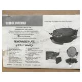 GEORGE FOREMAN REMOVABLE PLATE GRILL, NIB