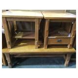 3 PIECE MISSION STLYE END TABLES & COFFEE TABLE