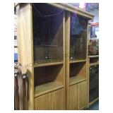 PAIR OF LIGHTED BOOKSHELVES