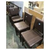 4 BROWN UPHOLSTERED BAR STOOLS