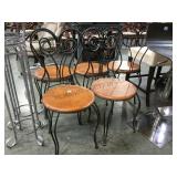 LOT OF 5 CHAIRS & 2 PLANT STANDS