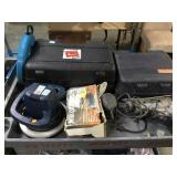 CART TOP. ASSORTED TOOLS, IMPACT DRILL, NAILERS