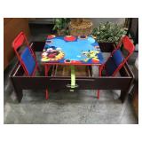 DISNEY KIDS TABLE W/2 CHAIRS &MORE