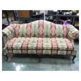 GREEN/BURGUNDY COUCH