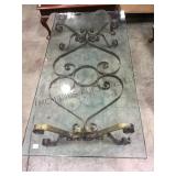 METAL BASED, GLASS TOP COFFEE TABLE