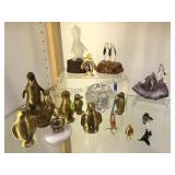 COLL. OF PENQUINS ,BRASS , ART GLASS  & MORE