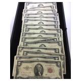 TRAY OF RED SEL $2 NOTES (16 TOTAL)