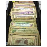 TRAY LOT OF FOREIGN CURRENCY