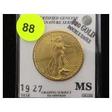 1927 $20 GOLD DOUBLE EAGLE