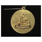 14K AQUARIUS CHARM W/ GEMSTONE