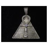 STERLING SILVER  CROSS W / CLEAR GEMSTONE