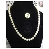 14K CLASP 14" STRAN OF CULTURED PEARLS