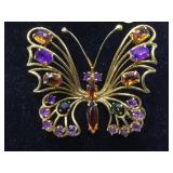 18K GOLD JEWELD BUTTERFLY