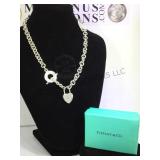 STERLING TIFFANY & CO NECKLACE W / HEART PENDANT