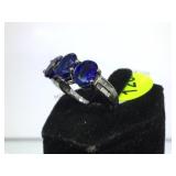 10K GOLD RING W / SAPPHIRES, SIZE 7