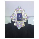 STRELING RING W/ LAPIS,AMETHIYST  & BLU TOPAZ RING