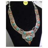 HIMILAYAN TIBETN NECKLCE W/ TURQUOISE