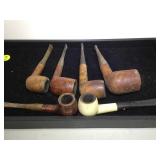 TRAY OF VINTAGE PIPES, BRIAR, KAYWOODIE WHITE BRIR