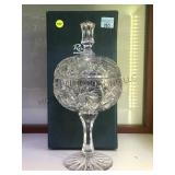 RUCKL CRYSTAL PEDALSTIL DISH W/ BOX