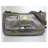 COACH METALLIC DUAL POUCH SHOULDER BAG W/