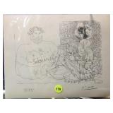 NUMBERED PICASSO ETCHING C. 1957 SUITE VOLLARD COA