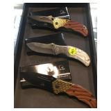 LOT OF 3 NEW FALCON POCKET KNIVES TACTICAL & MORE