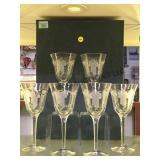 ETCHED GRAPE CRYSTAL STEMWARE W/  BOX