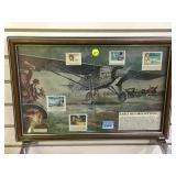 2 FRAMED AIRLINE PARAPHERNALIA, PAN AM AD &